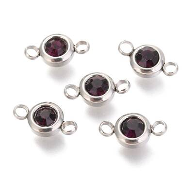 304 Stainless Steel Rhinestone Links Connectors