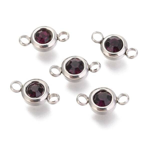 304 Stainless Steel Rhinestone Links Connectors