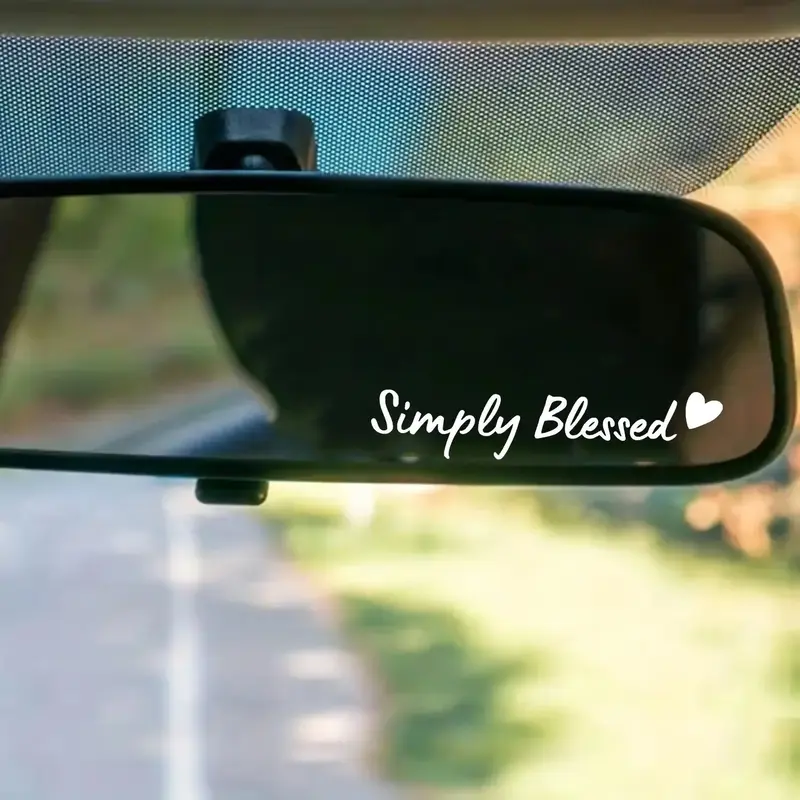 Rearview Mirror Sticker, Letter Pattern Car Mirror Decal, Self-adhesive Car Mirror Sticker, Universal Car Exterior Decorative...