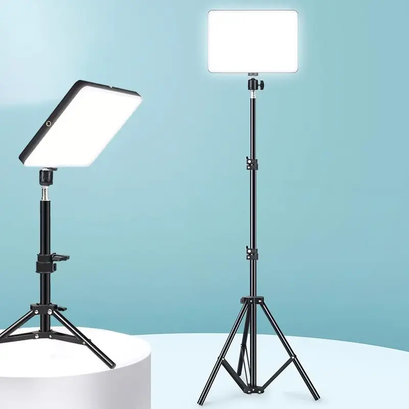 10 Inch Panel Lamp & 1.1m Tripod (1 Set), LED Panel Lamp with Tripod, Professional Camera Accessories for Home & Studio Use