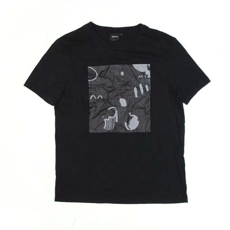 DISNEY MICKEY T-Shirt Black Short Sleeve Mens M