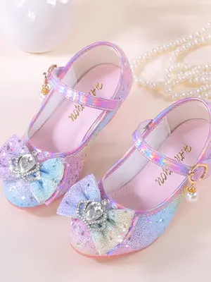 Girl's Cute Rainbow Stripe Design Flat Shoes, Fashionable Bow Decorated Princess Shoes for Party, Daily Clothing Decor for Gi...