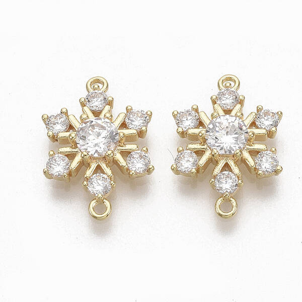 Brass Micro Pave Clear Cubic Zirconia Links