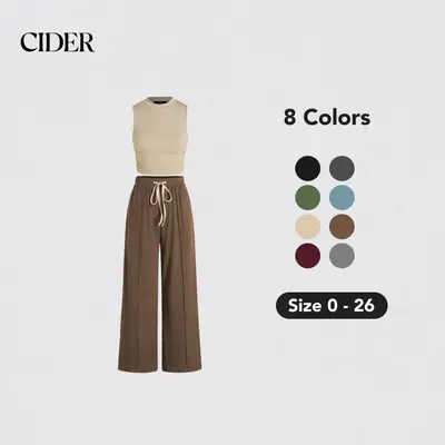 Cider [8 colors, Size 0-26] Tank Top & Elastic Waist Pants Set