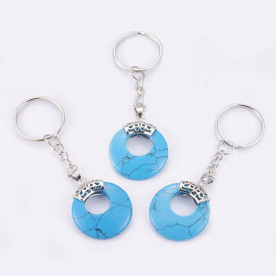 Synthetic Turquoise Keychain