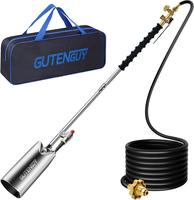 Portable Propane Torch Burner Weed Torch with Storage Bag, High Output 1,280,000 BTU Blow Torch with 10FT Hose, Heavy Duty Fl...