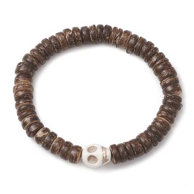 Coconut Disc Beaded Stretch Bracelets