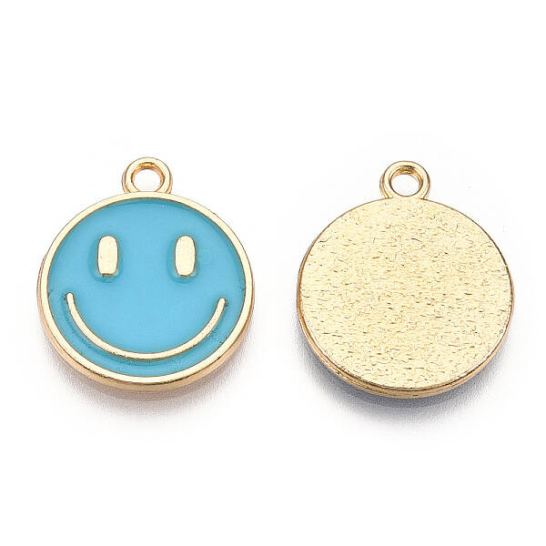 Light Gold Tone Alloy Enamel Pendants