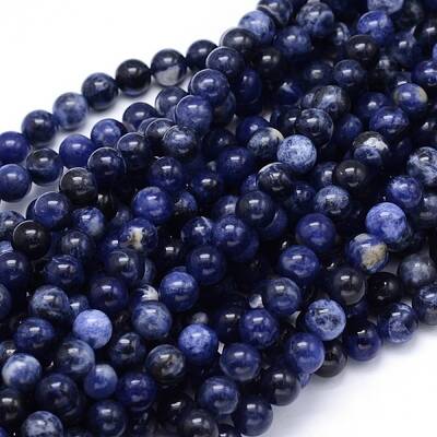 Round Natural Sodalite Beads Strands