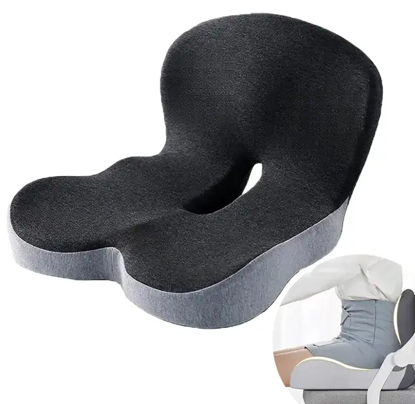 TryLazy Memory Foam Seat Cushion - Non-Slip, Breathable Mesh with Zipper | Machine Washable | Back & Leg Pain Relief | Office...