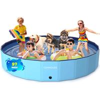 COMMOUDS Multi-Purpose Foldable Pool - Sturdy & Portable for Dogs, Kids, Backyard Play Inflatable Water Slide