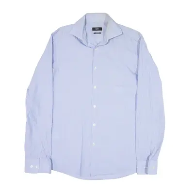 HUGO BOSS Shirt Blue Check Long Sleeve Mens M