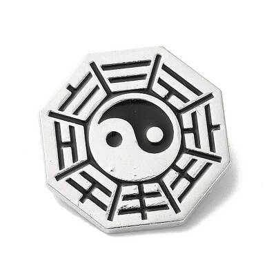 Eight-Diagram Tactics with Yin Yang Alloy Brooch Pin