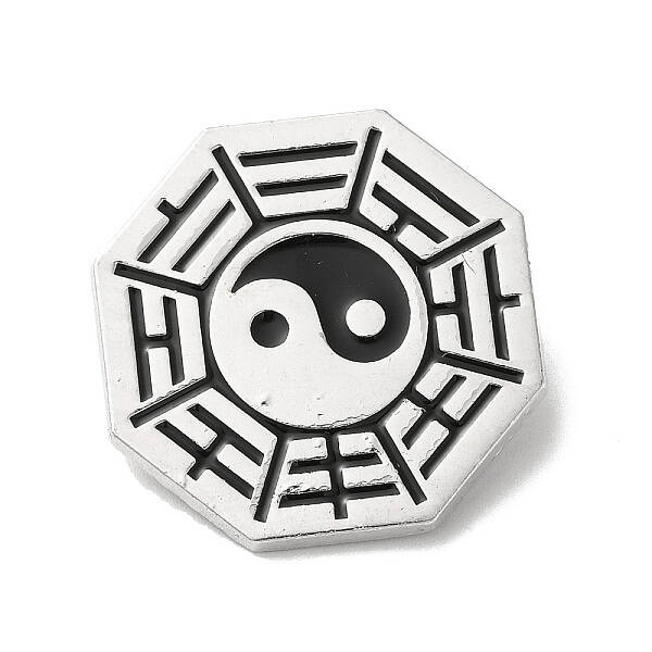 Eight-Diagram Tactics with Yin Yang Alloy Brooch Pin