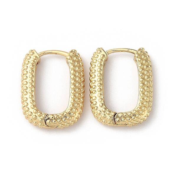 Rectangle Brass Hoop Earrings