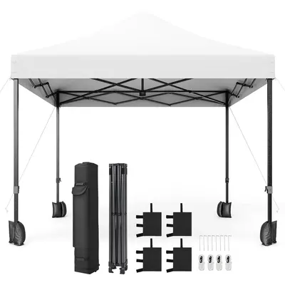 Garvee 10x10 Commercial Canopy Tent – Waterproof 500D with Steel Frame & Sandbags for Outdoor Events (White)