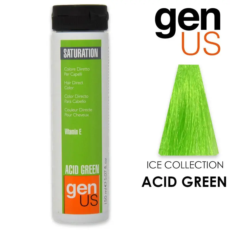 Genus Saturation Colorante Diretto Per Capelli Verde Acido 150Ml