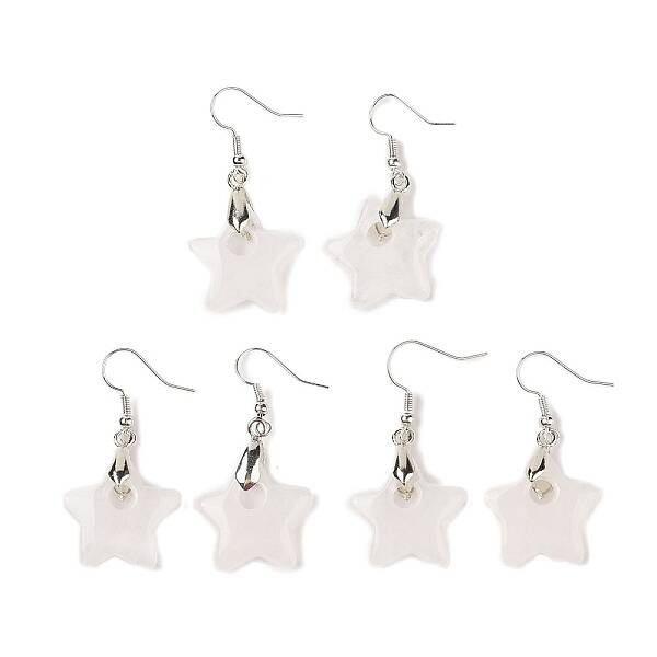 Natutal Quartz Crystal Dangle Earrings