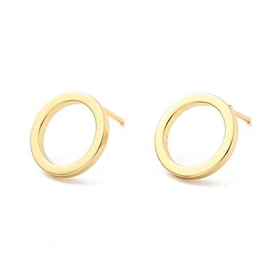 Brass Ring Stud Earrings for Women