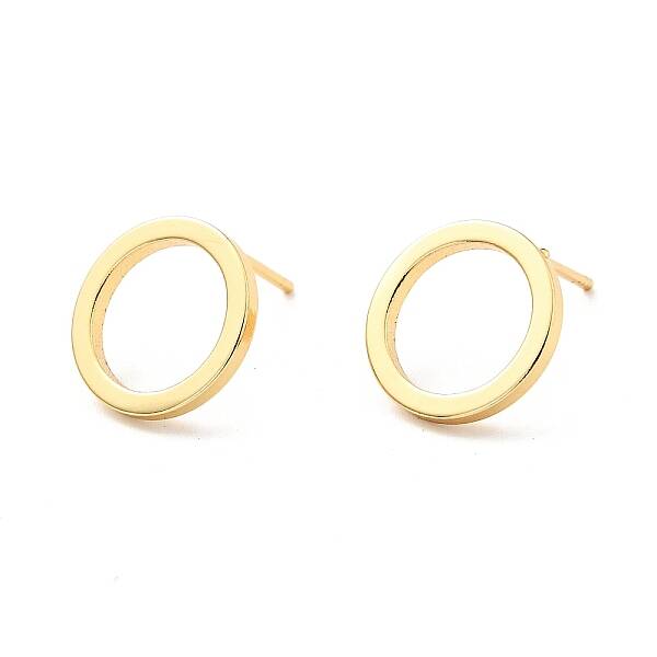 Brass Ring Stud Earrings for Women