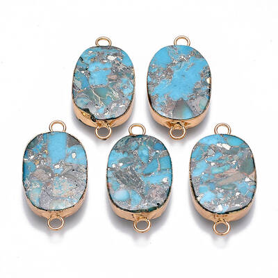 Synthetic Gold Line Imperial Jasper Links connectors