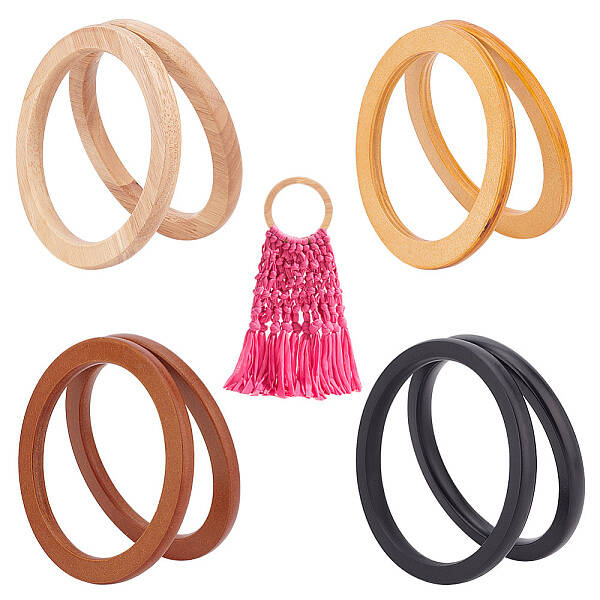 8Pcs 4 Style Wooden Purse Handles
