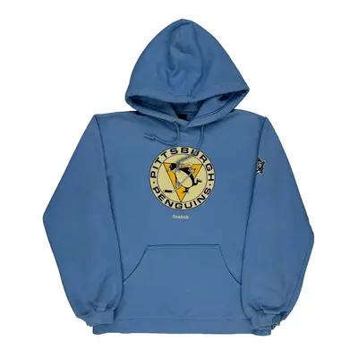 Pittsburgh Penguins Reebok Nhl Hoodie - Medium Blue Cotton Blend | Size: medium