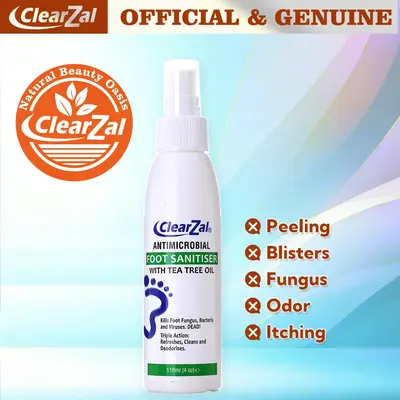 ClearZal Foot Sanitizer Spray with Tea Tree Oil, 4-Ounce Bottle ,Contains natural tea tree oil and aloe vera Long-lasting dis...