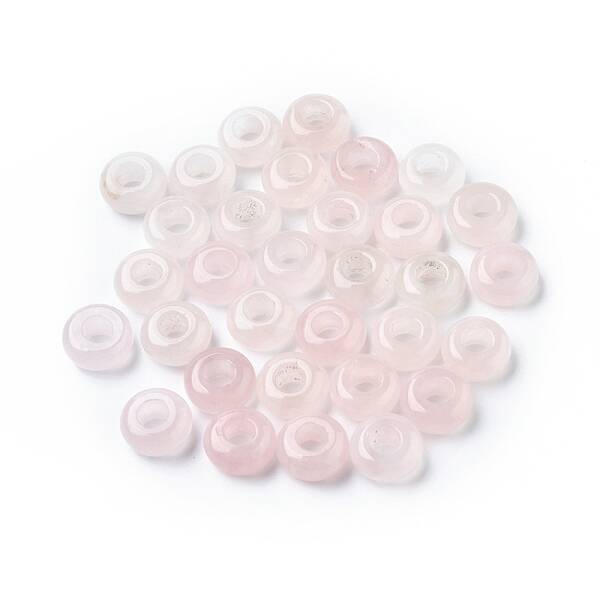 Natural Rose Quartz European Beads