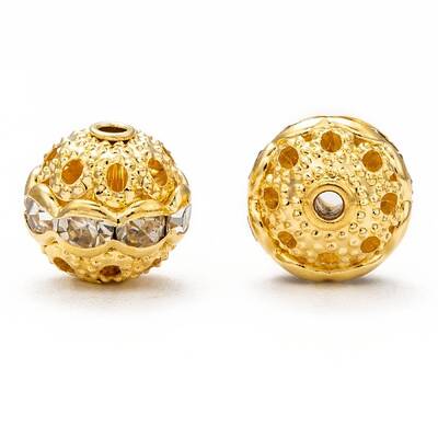 Brass Rhinestone Beads
