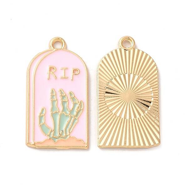 Light Gold Plated Alloy Enamel Pendants