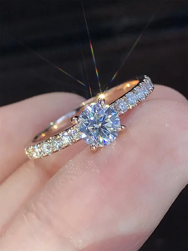 Elegant Rhinestone Decorated Ring for Women, Fashion Jewelry for Party, Daily Clothing Decor, Trendy Wedding Engagement Anniv...