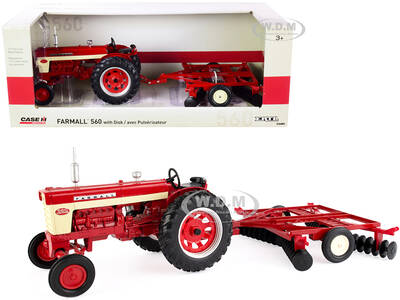 Farmall 560 Tractor with Dis Harrow Red \