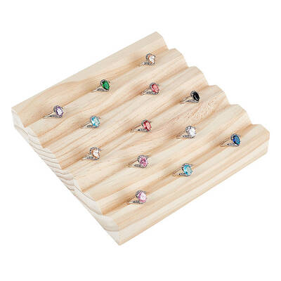 5-Slot Wood Rings Display Stands