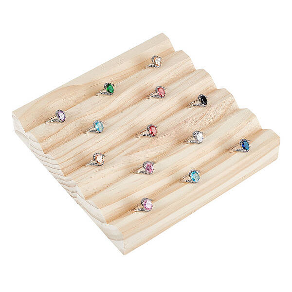 5-Slot Wood Rings Display Stands