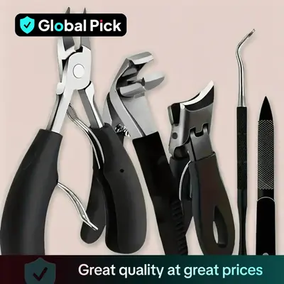 Professional Nail Clipper Set, 5pcs/set Stainless Steel Manicure Kit, Sharp Nail Clippers & Nail File & Nail Pliers, Manicure...