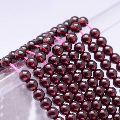 Mozambique Import Natural Grade AAAA Garnet Round Beads Strands