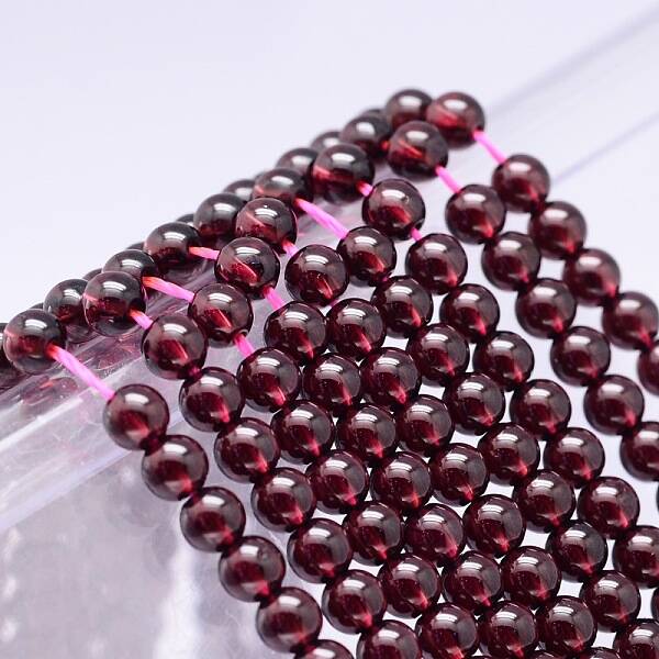 Mozambique Import Natural Grade AAAA Garnet Round Beads Strands