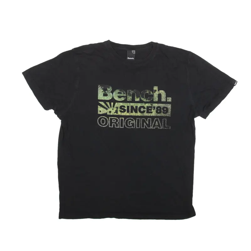 BENCH T-Shirt Black Short Sleeve Mens XL