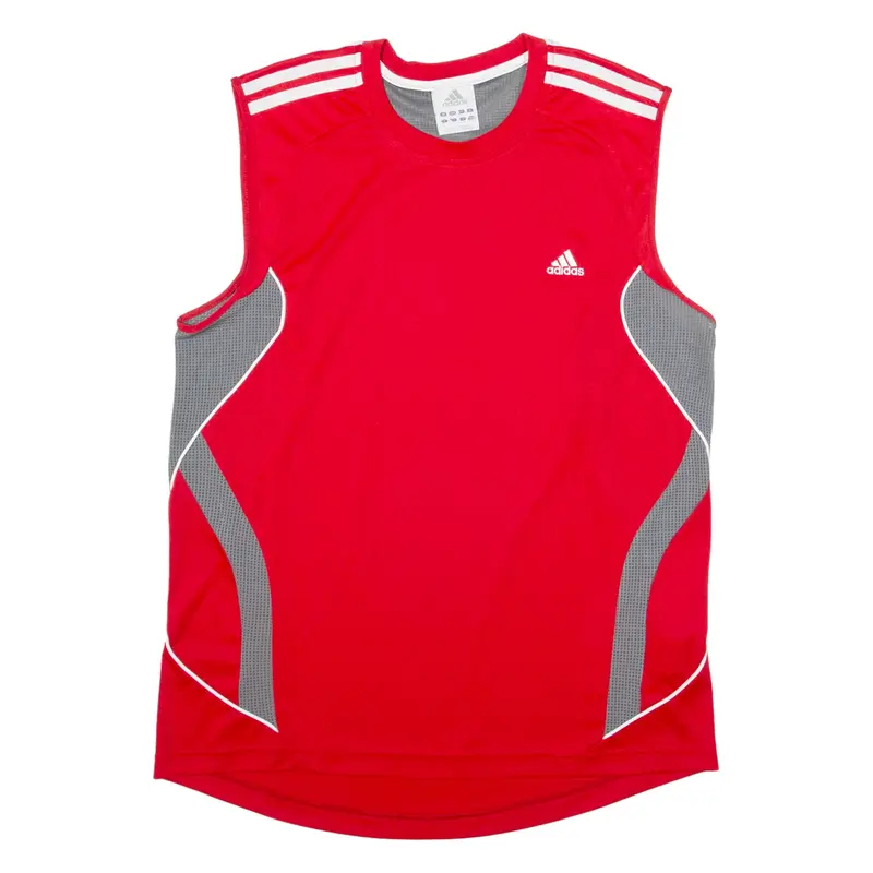 ADIDAS Mens Jersey Red Sleeveless L