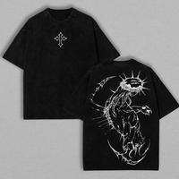funny Brandless JJBA Jesus Pump Cover – Oversized Gym T-Shirt Featuring Cross Design and Fabric Top Collar, Perfect Menswea...
