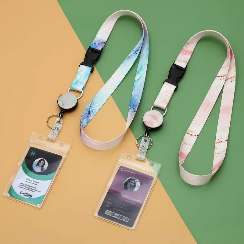 ID Badge Holder Retractable Reel & Lanyard, 2 Sets Cruise Retractable Badge Holder, Ship Card Holder, Cruise Accessories, Su...