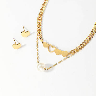 Golden Stainless Steel Jewelry Set