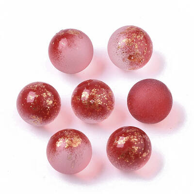 Transparent Spray Painted Frosted Glass Beads