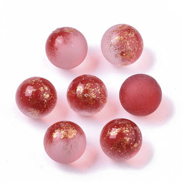 Transparent Spray Painted Frosted Glass Beads