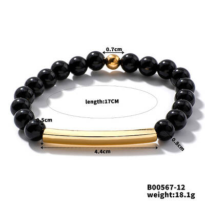 Natural Black Onyx Stretch Bracelets