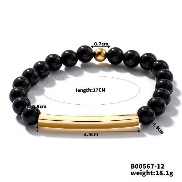 Natural Black Onyx Stretch Bracelets