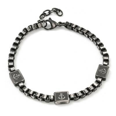 304 Stainless Steel Enamel Box Chain Anchor Link Bracelets for Women