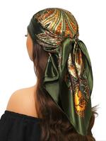Women's Boho Style Paisley Print Square , Gifts for Girlfriend, Vintage Trendy , Fashionable Hair Accessories for Women & Gi...