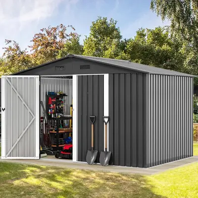 ãDealsforyoudaysãYitahome 10x8FT Large Metal Outdoor Storage Shed, Heavy Duty Tool Storage Sheds for Backyard Patio Lawn,...
